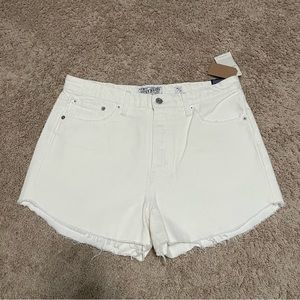 Ivory white Lucky Brand Lucky Pins High Waist Shorts pin-up cutoffs 14/32 new!
